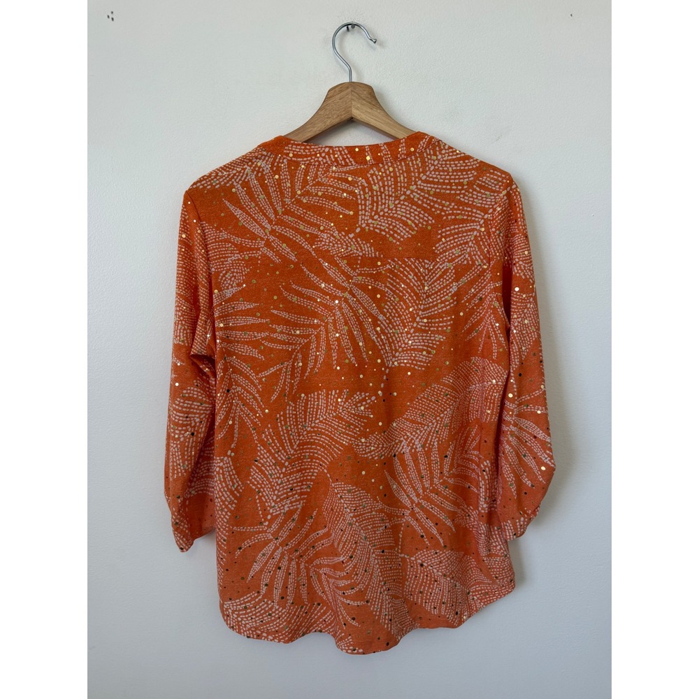 Delilah & Co Orange Embellished Button-Down Blouse – Women's Medium – NWOT - Picture 4 of 4